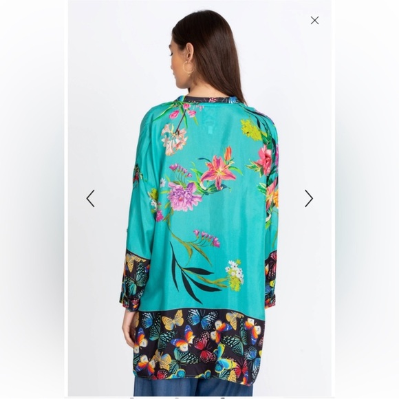 Johnny Was Panya Karis Button Down 100% Silk - Picture 12 of 12